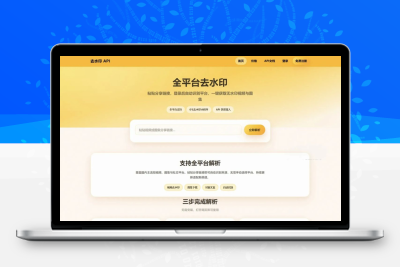 去水印API总站系统源码 全开源本地处理 短视频去水印接口平台