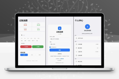 个人记账系统源码 日常收支消费记账管理系统自适应端