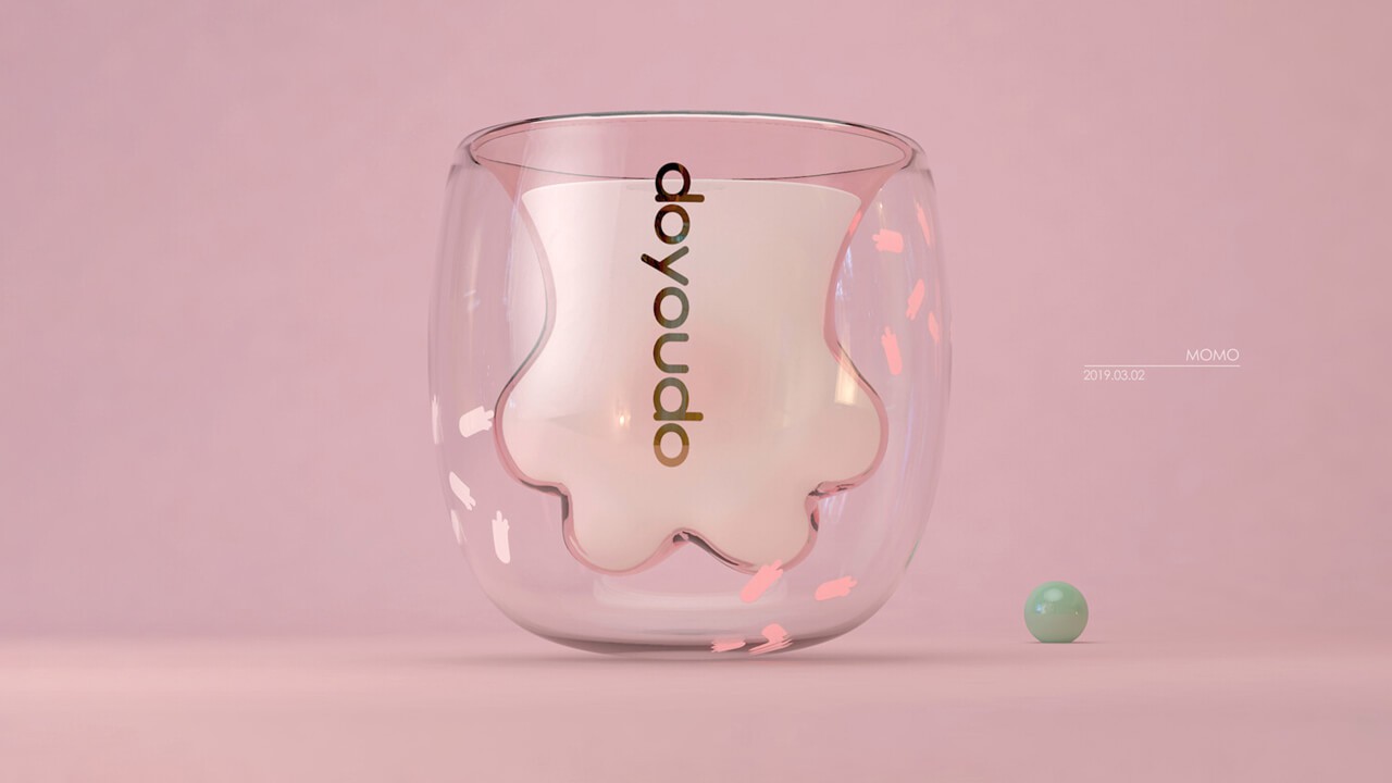 【C4D教程】制作超级嫩萌猫爪杯