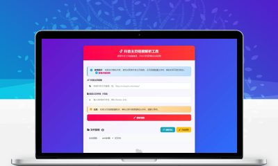 抖音主页视频链接解析工具源码 批量提取自动保存 响应式部署