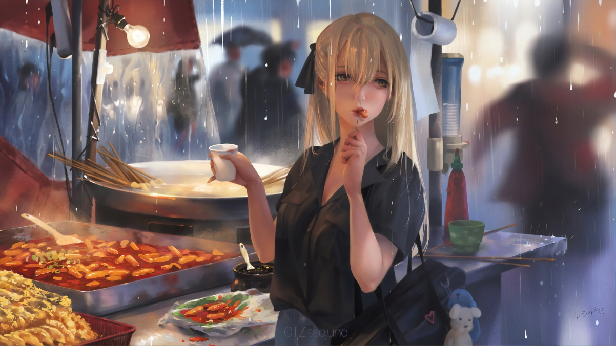 街头生活动漫插画