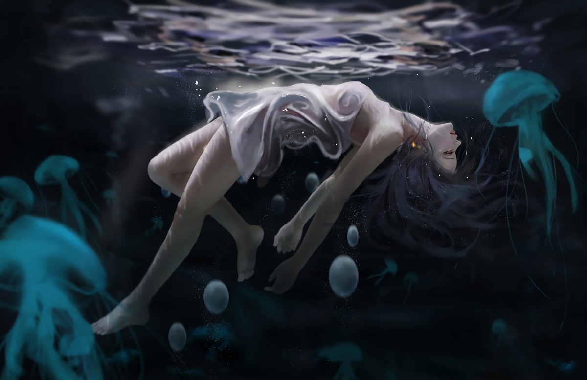 海底光影艺术插画