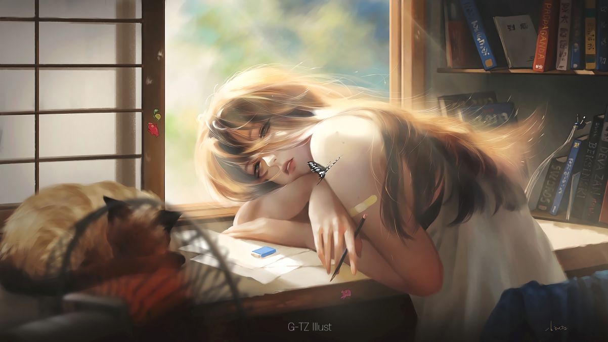 温馨日常人物插画