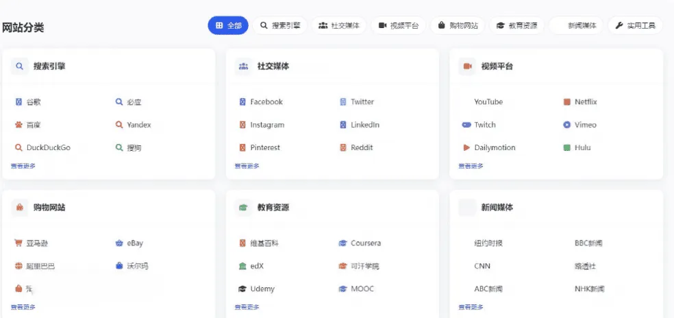 多语言简洁网址导航单页HTML静态源码