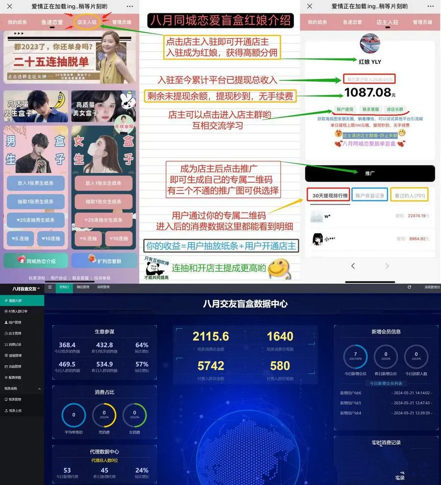 PHP交友盲盒付费进群二合一源码 线上脱单社交系统