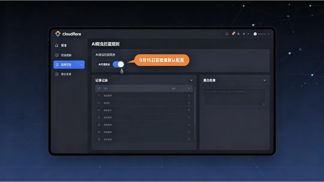 Cloudflare9月新规落地,运营海外备用站的站长需要提前配置爬虫策略