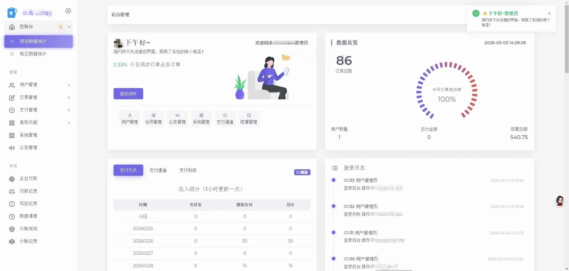 易支付开源模板 前台用户中心后台三合一完整源码
