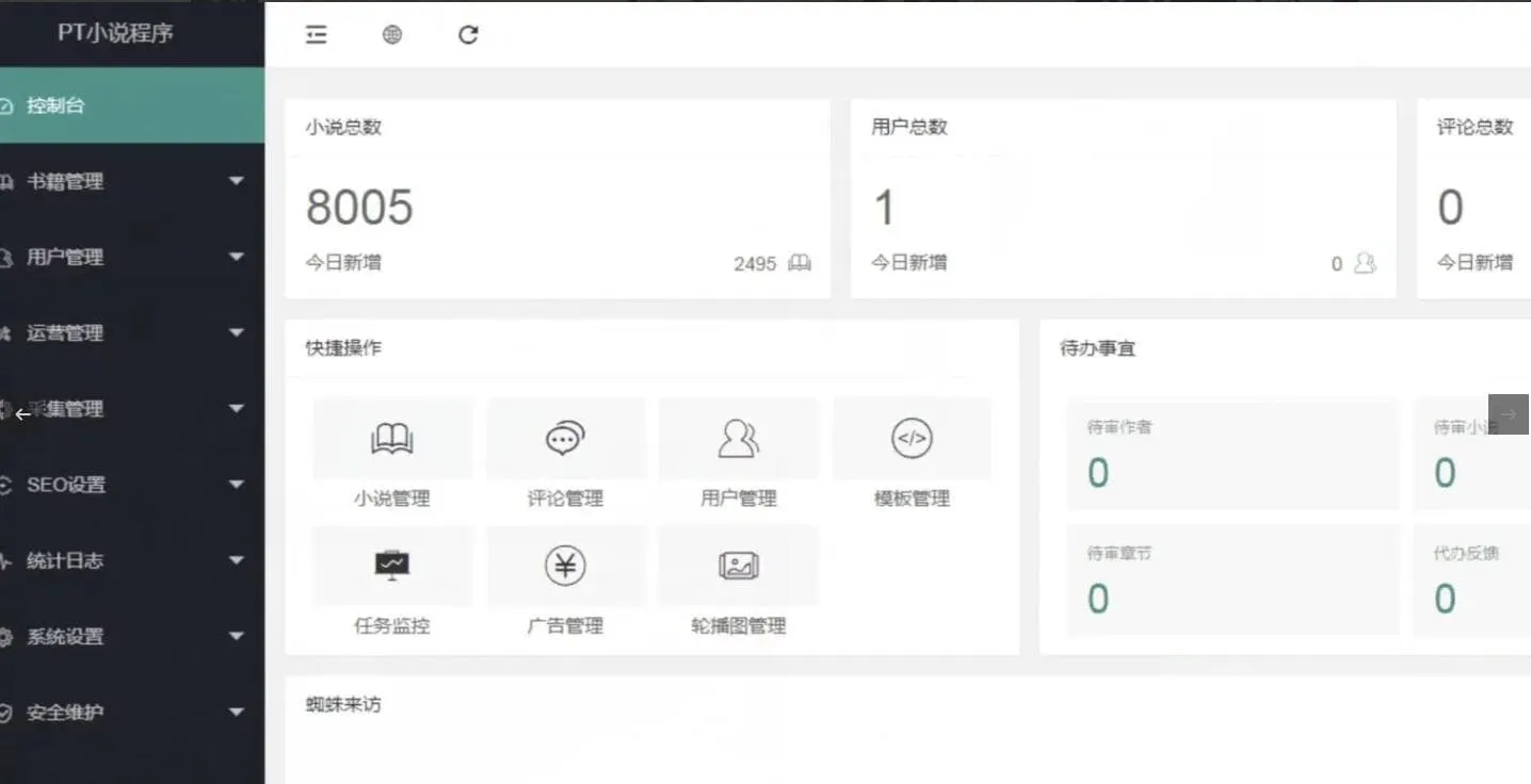 PTCMS运营级小说源码 全端自适应+全自动采集+VIP会员+付费阅读整套系统