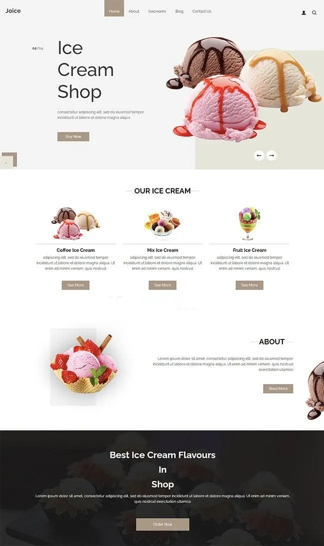 蛋糕奶油甜品店HTML5网站模板 烘焙蛋糕门店展示源码